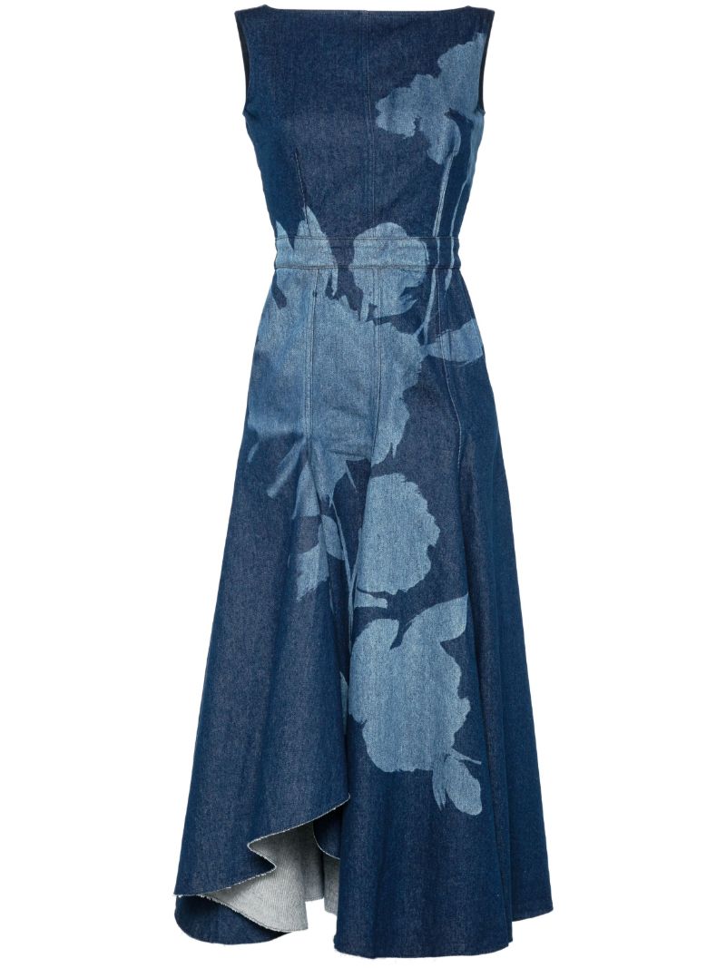 Floral-print Denim Dress