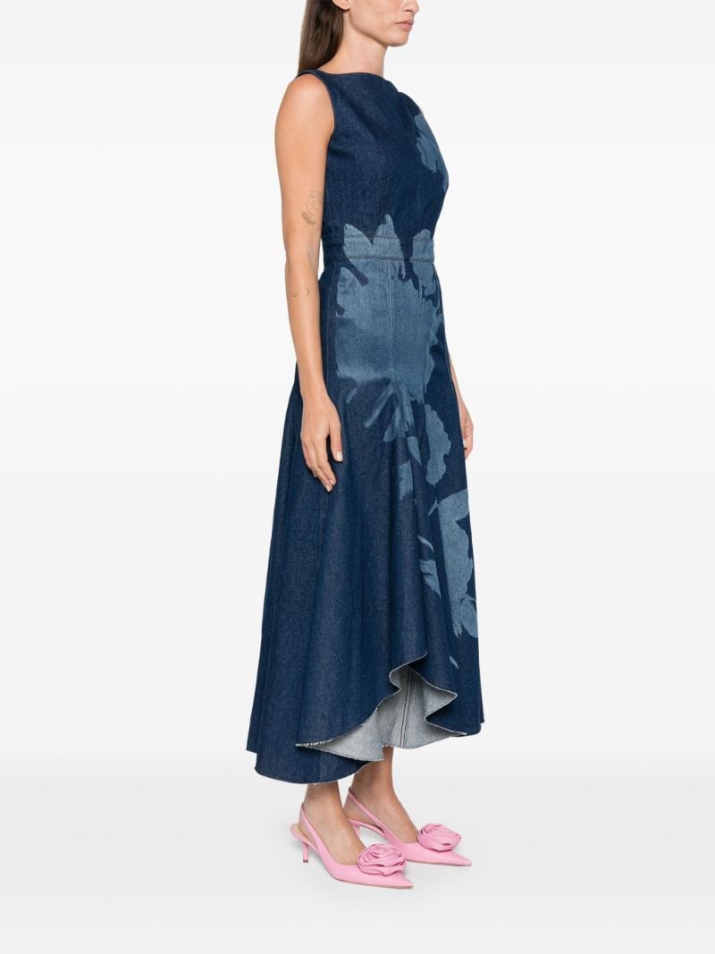 Floral-print Denim Dress