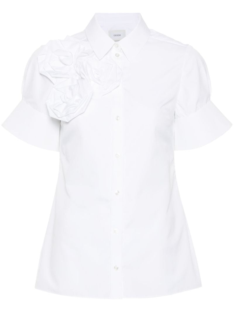 White Rose AppliquÃ_x0083_Â© Poplin Shirt