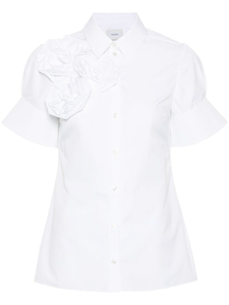 White Rose AppliquÃ_x0083_Â© Poplin Shirt