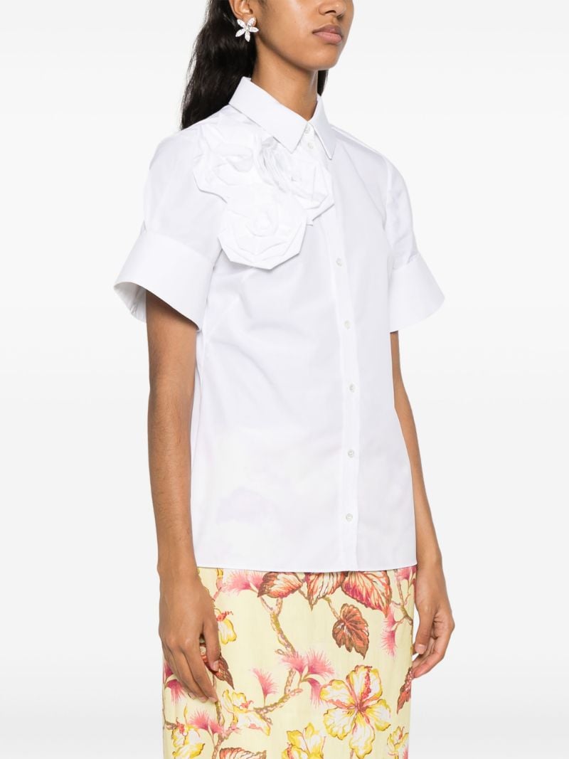 White Rose AppliquÃ_x0083_Â© Poplin Shirt