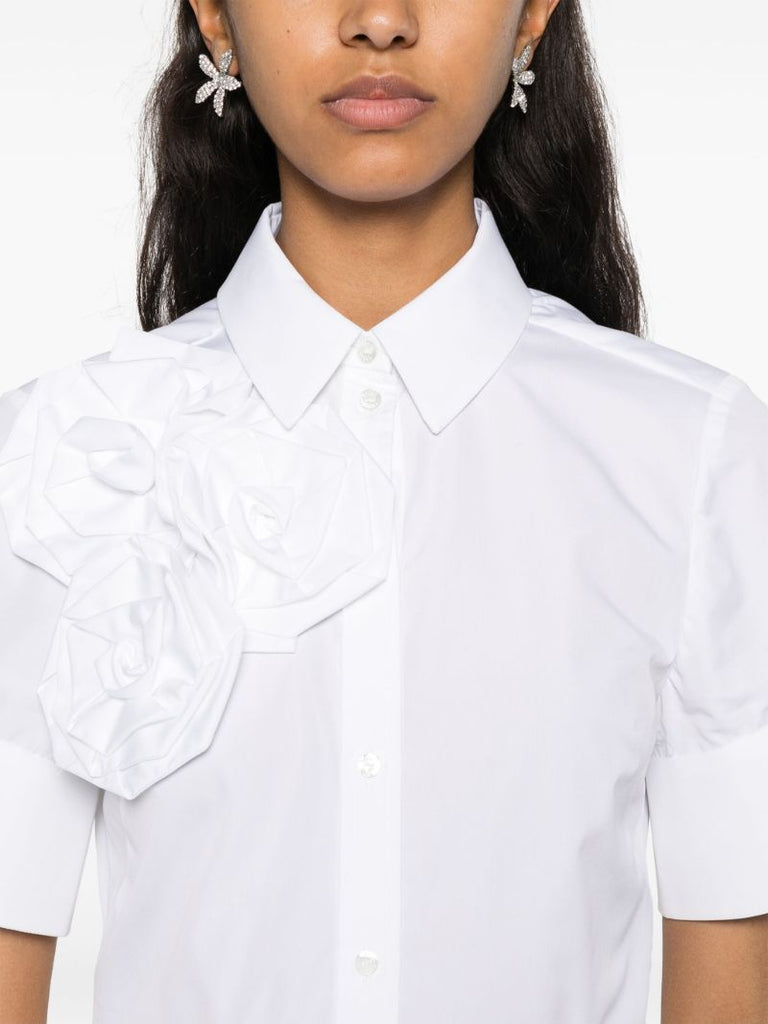 White Rose AppliquÃ_x0083_Â© Poplin Shirt