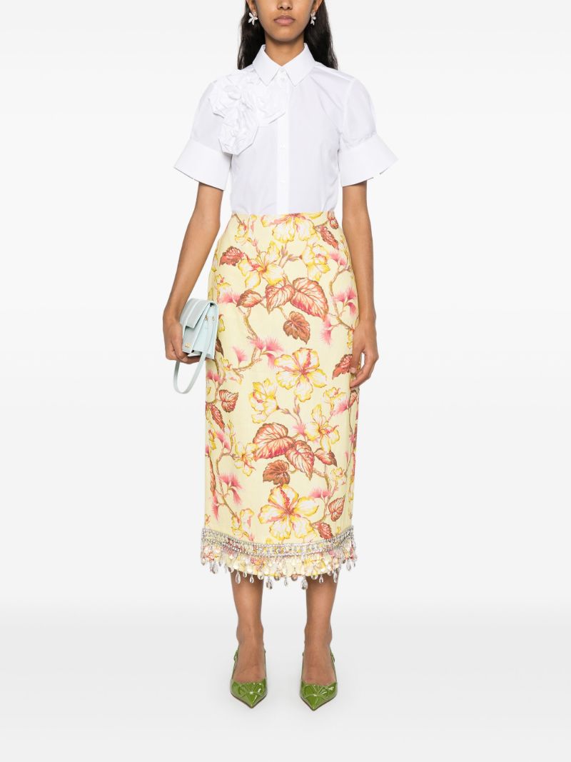 White Rose AppliquÃ_x0083_Â© Poplin Shirt