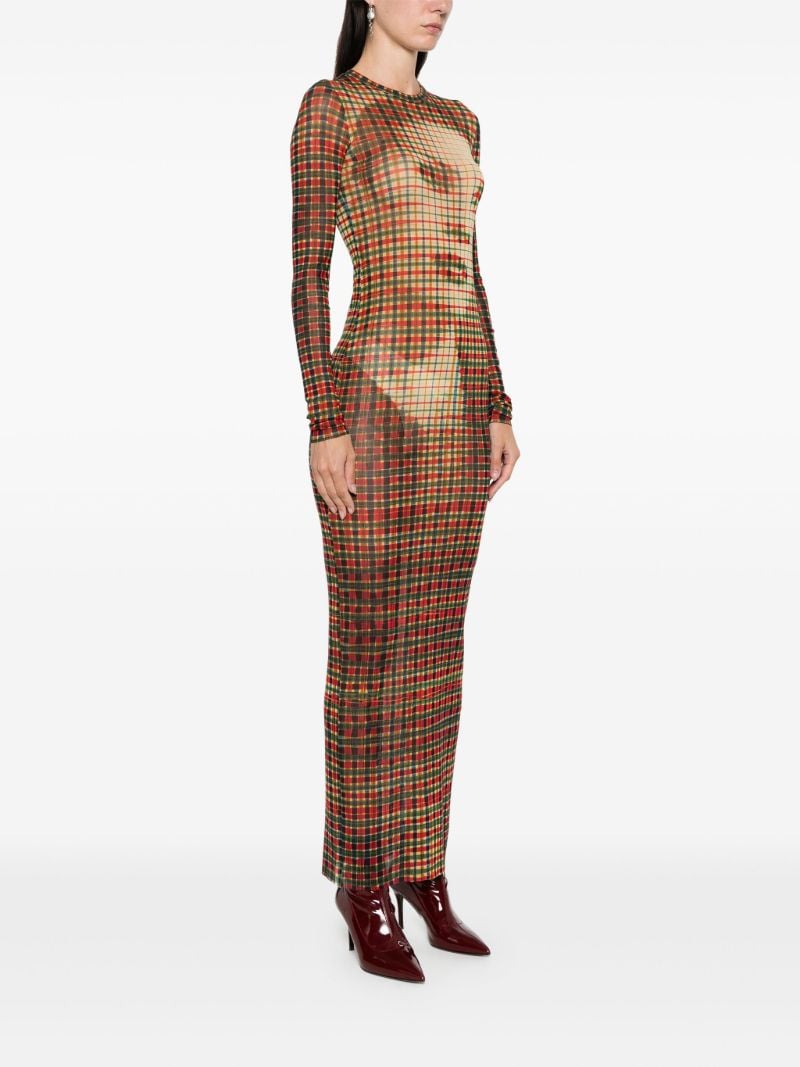 Tartan Face Mesh Dress