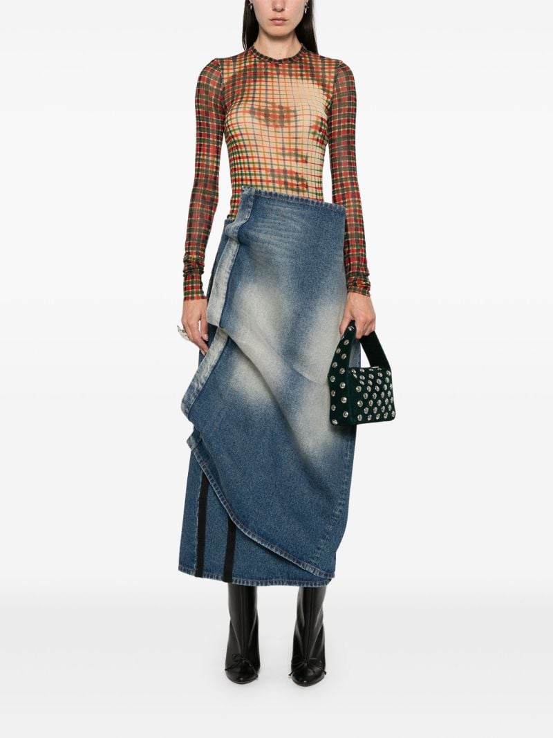 Tartan Face Mesh Top