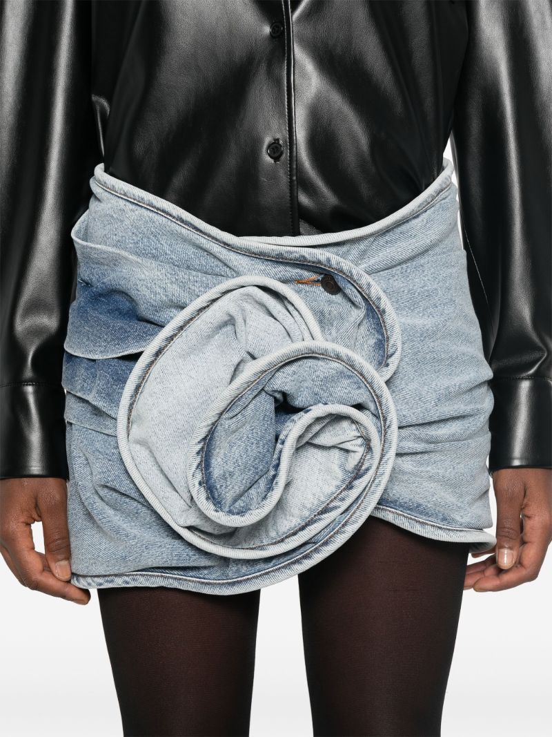 Draped Denim Skirt