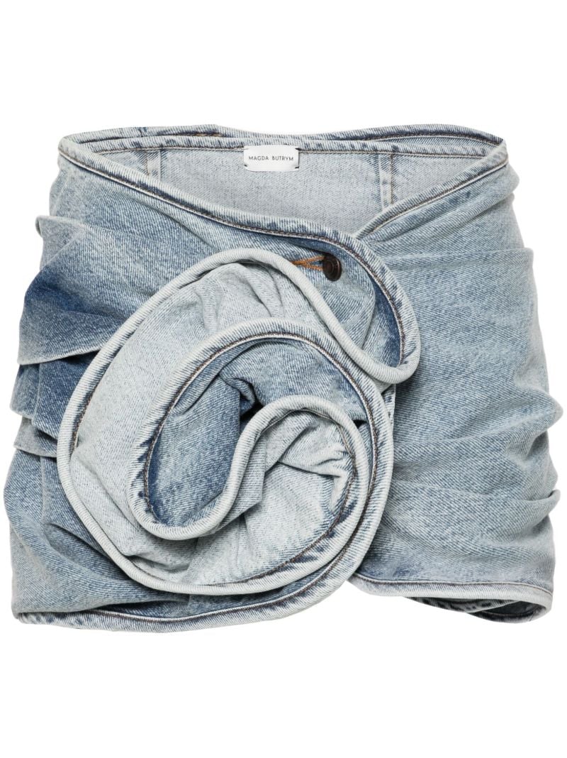 Draped Denim Skirt