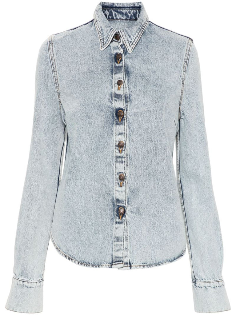 Blue Button-up Denim Shirt