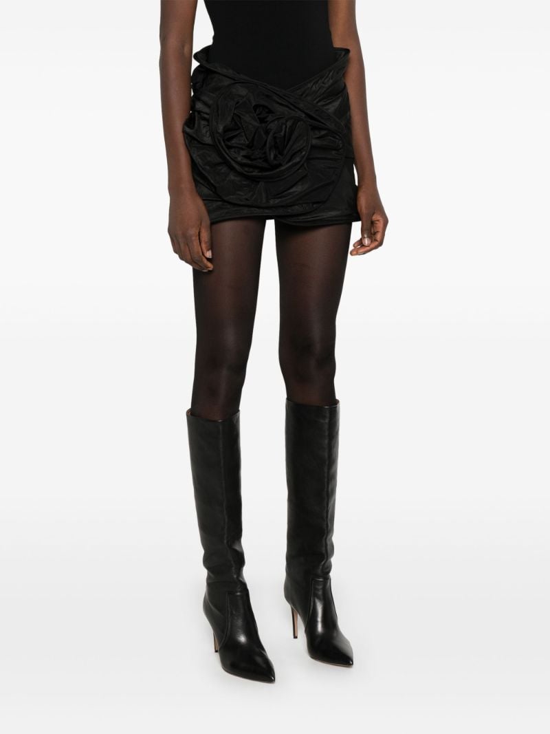 Black Crinkled Silk Skirt