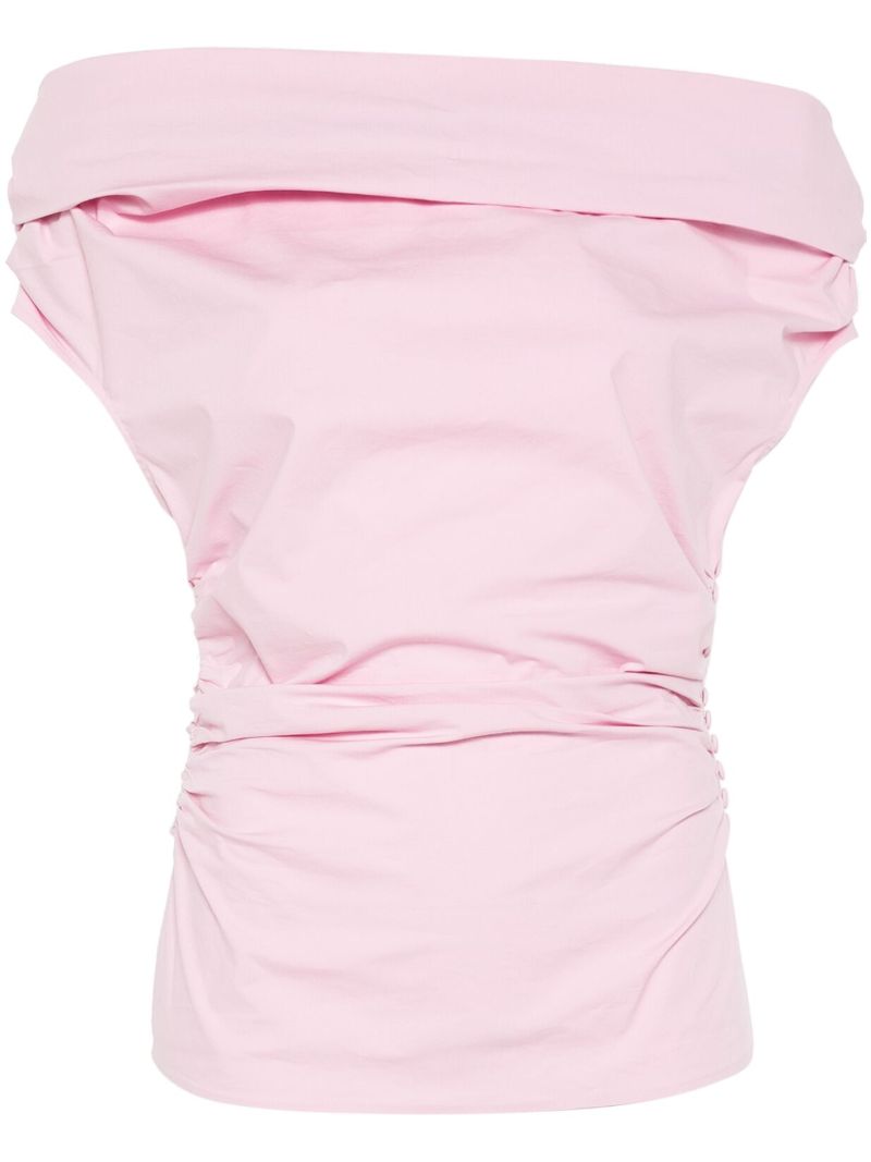 Pink Off-shoulder Cotton Top
