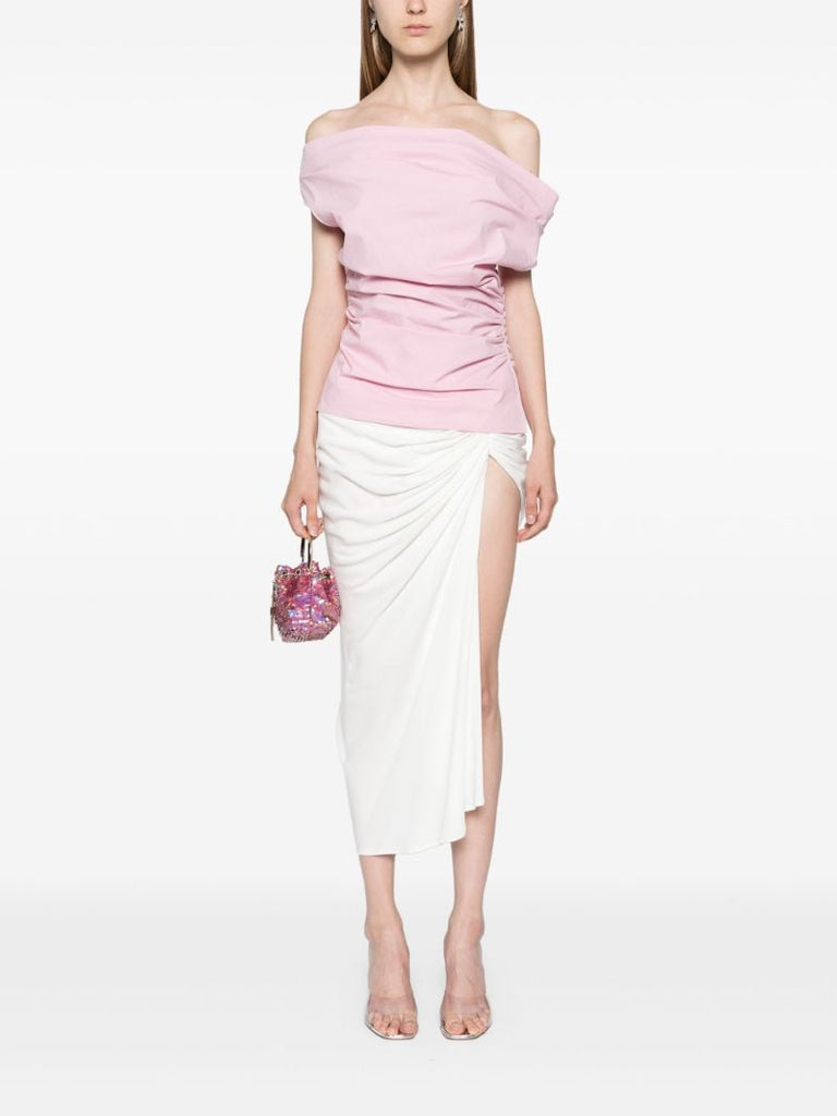 Pink Off-shoulder Cotton Top