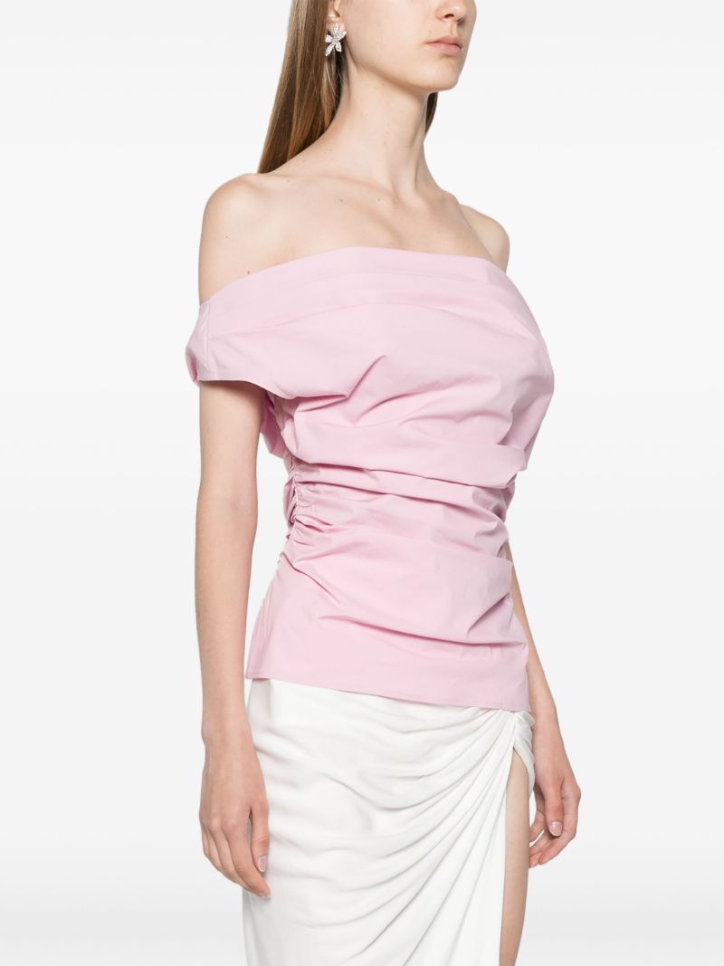 Pink Off-shoulder Cotton Top