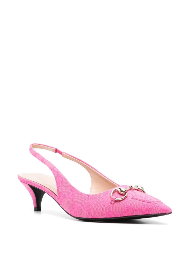 Pink 50 Gg Canvas Slingback Pumps