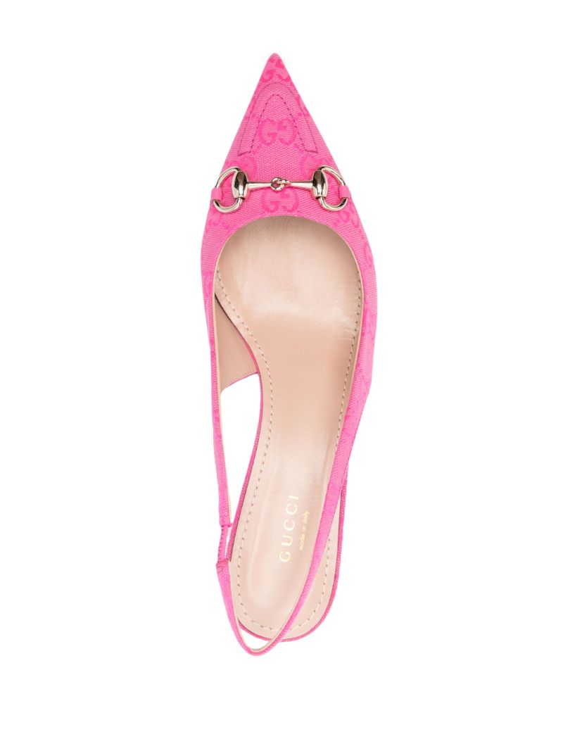 Pink 50 Gg Canvas Slingback Pumps