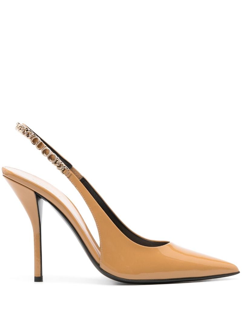 Neutral Gucci Signoria Leather Pumps