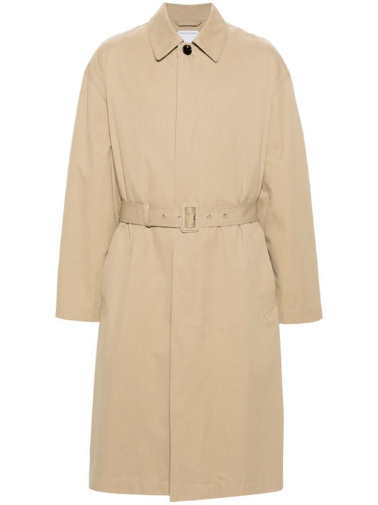 Neutral Belted Cotton Trench Coat
