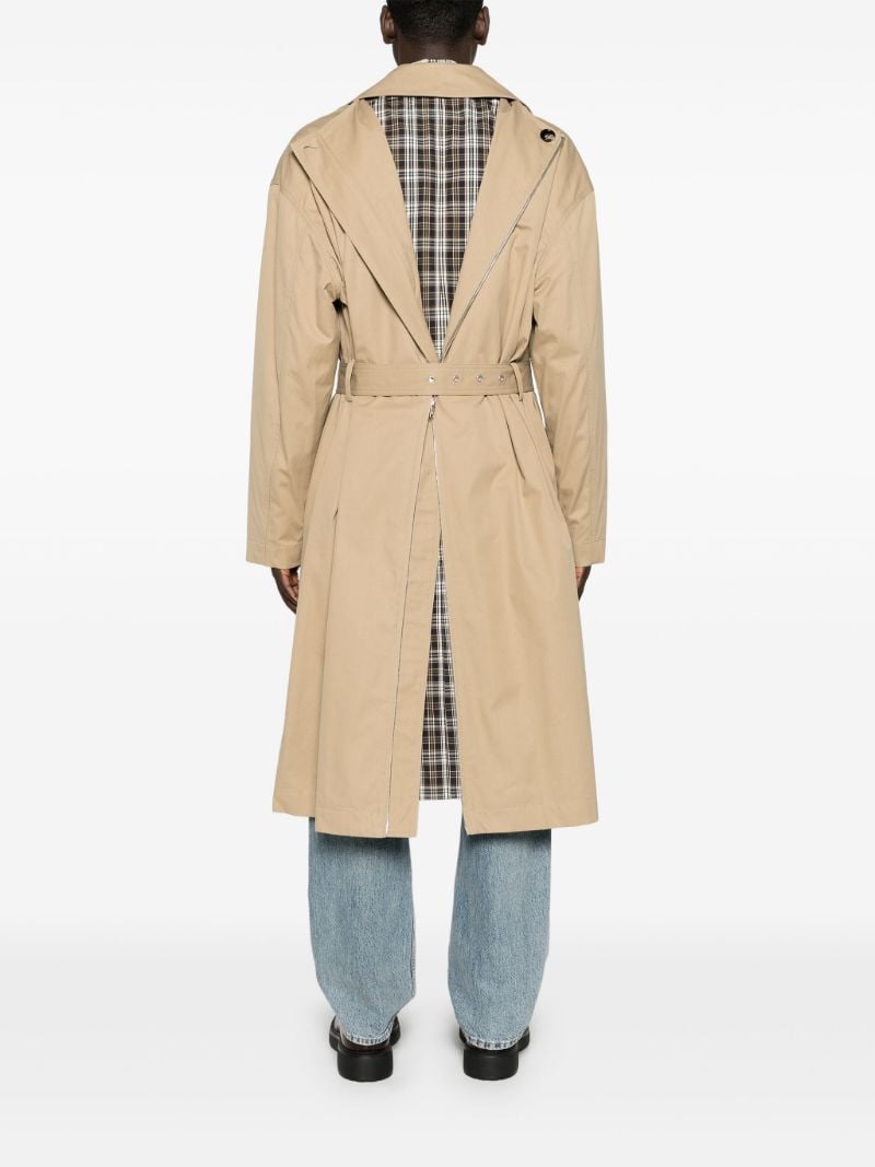 Neutral Belted Cotton Trench Coat