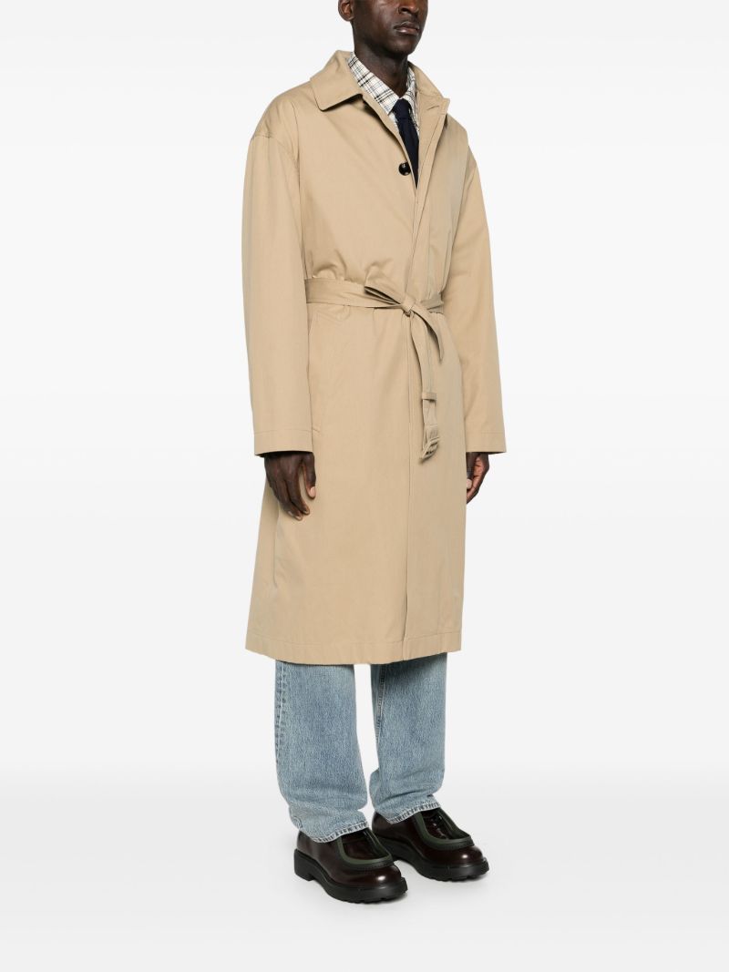 Neutral Belted Cotton Trench Coat