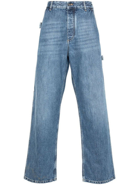 Blue Straight-leg Carpenter Jeans