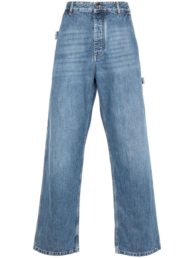 Blue Straight-leg Carpenter Jeans