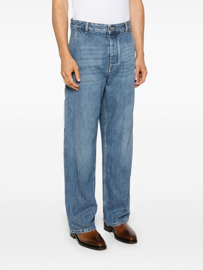 Blue Straight-leg Carpenter Jeans