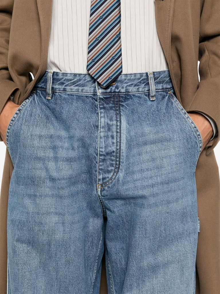 Blue Straight-leg Carpenter Jeans