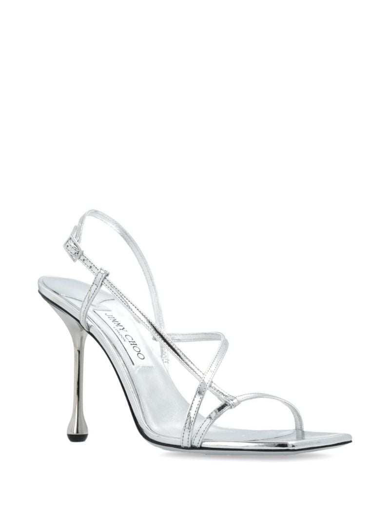 Silver Etana 95mm Metallic Sandals