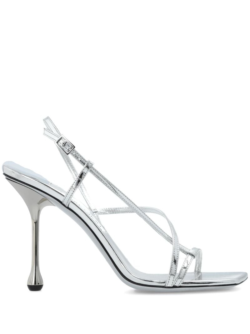 Silver Etana 95mm Metallic Sandals
