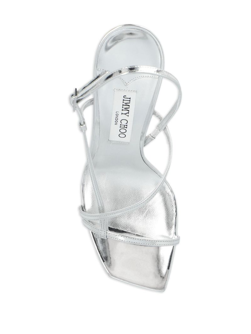 Silver Etana 95mm Metallic Sandals