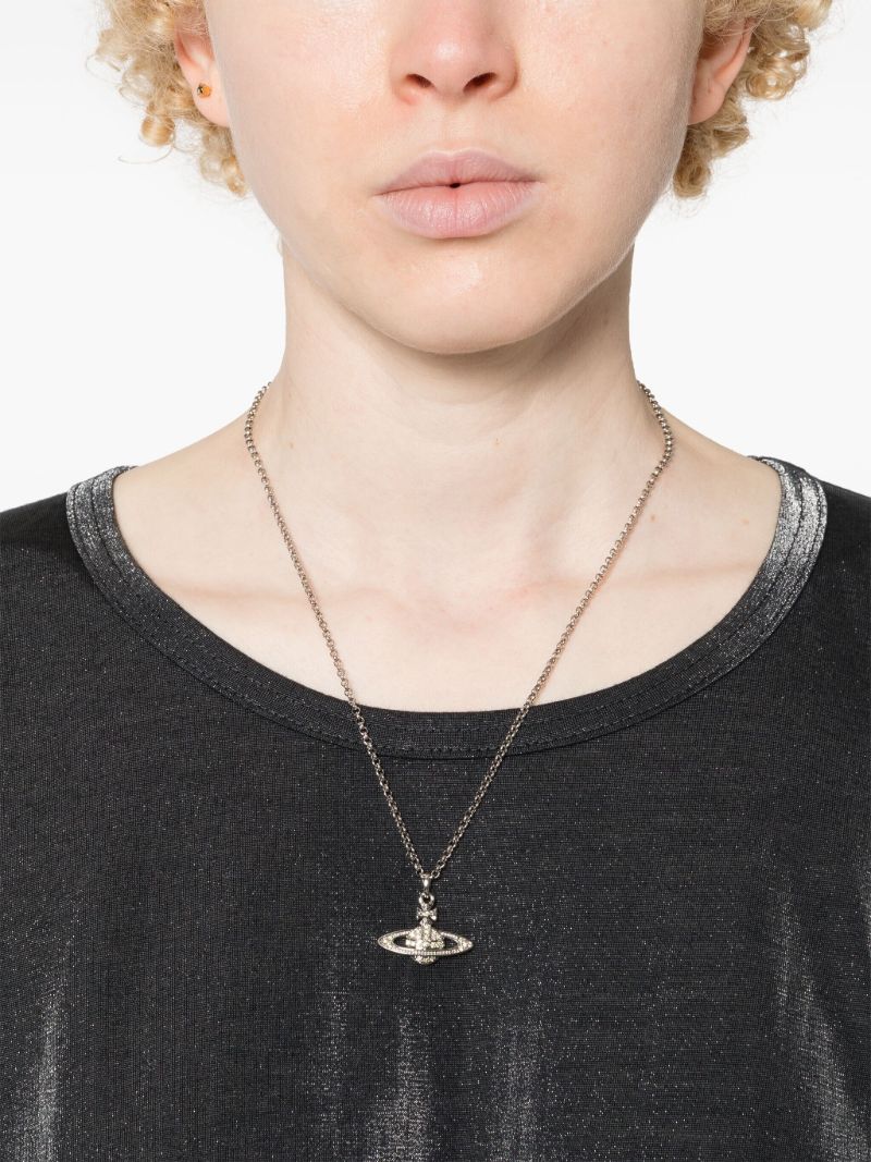 Silver-tone Mini Bas Relief Pendant Necklace
