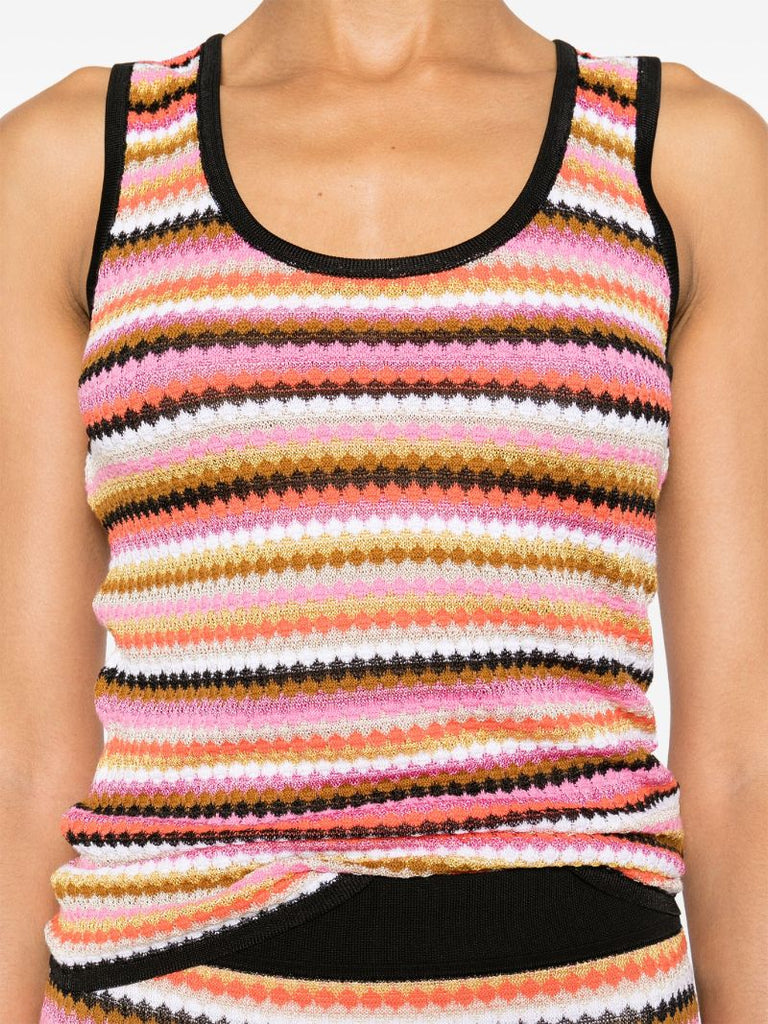 Pink Striped Knitted Top
