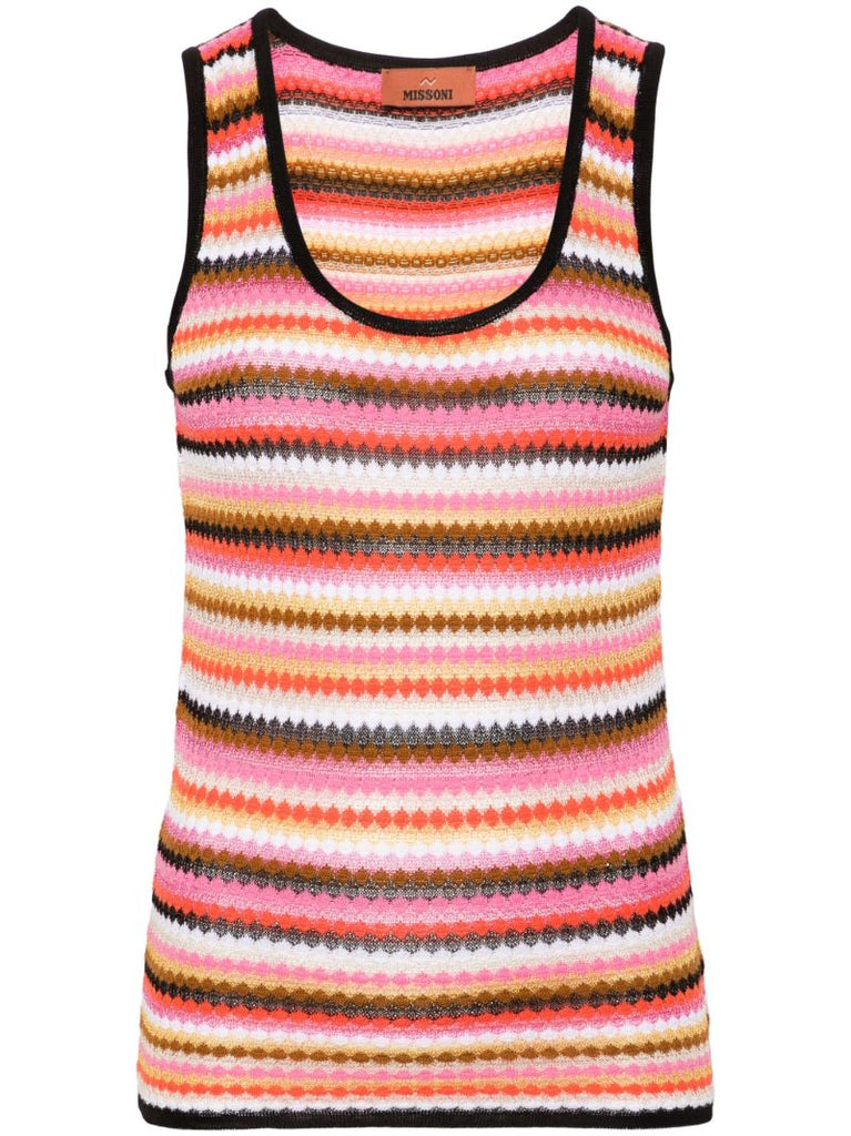 Pink Striped Knitted Top