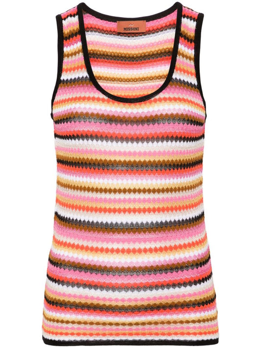 Pink Striped Knitted Top