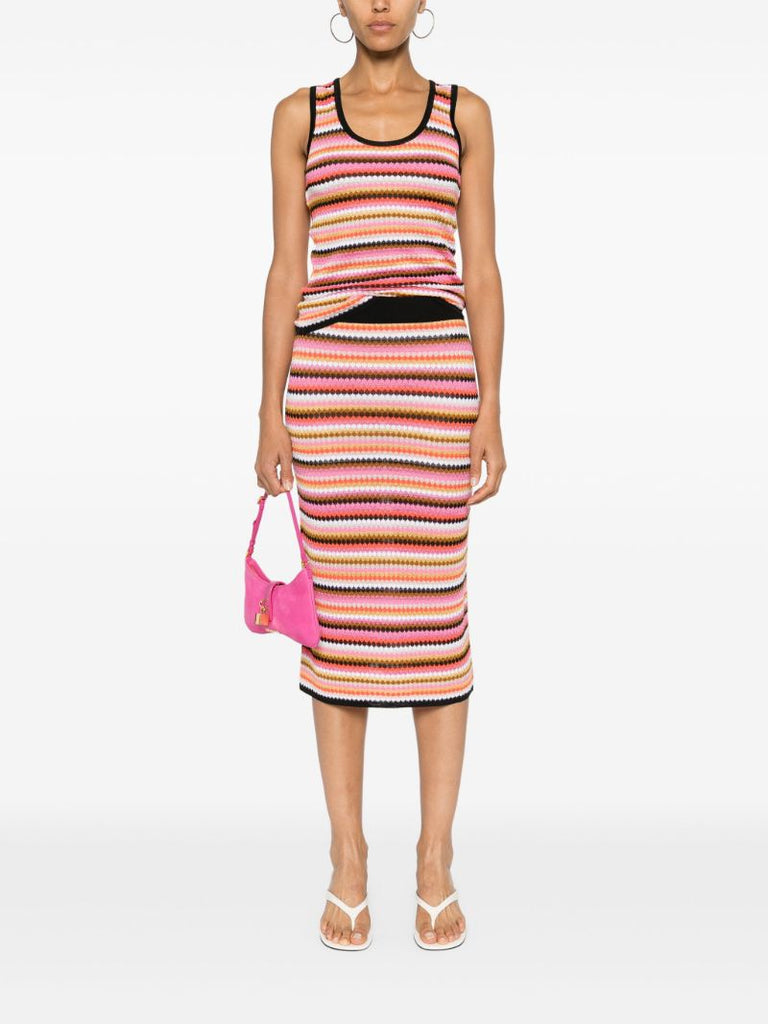 Pink Striped Knitted Top