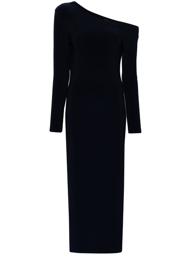 Blue One-shoulder Column Dress