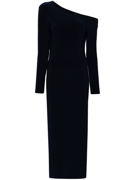 Blue One-shoulder Column Dress