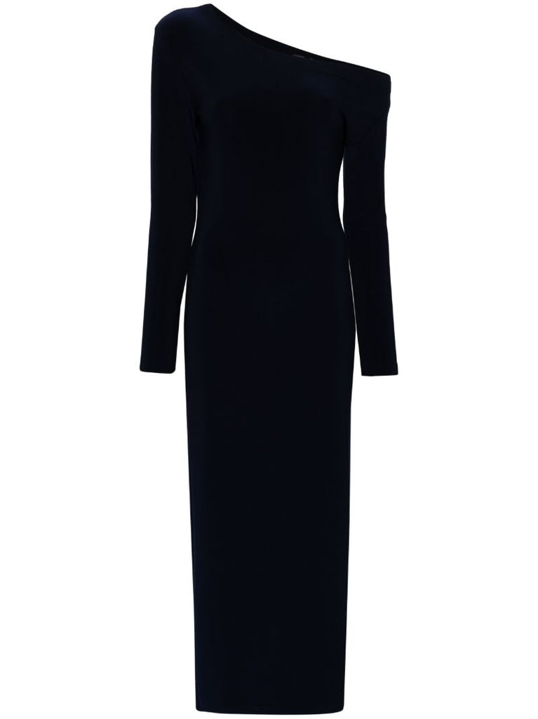 Blue One-shoulder Column Dress
