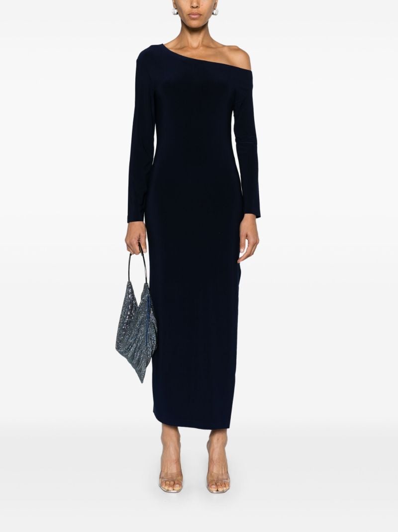 Blue One-shoulder Column Dress