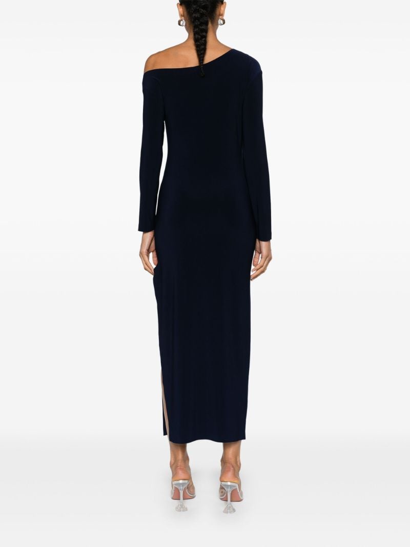 Blue One-shoulder Column Dress