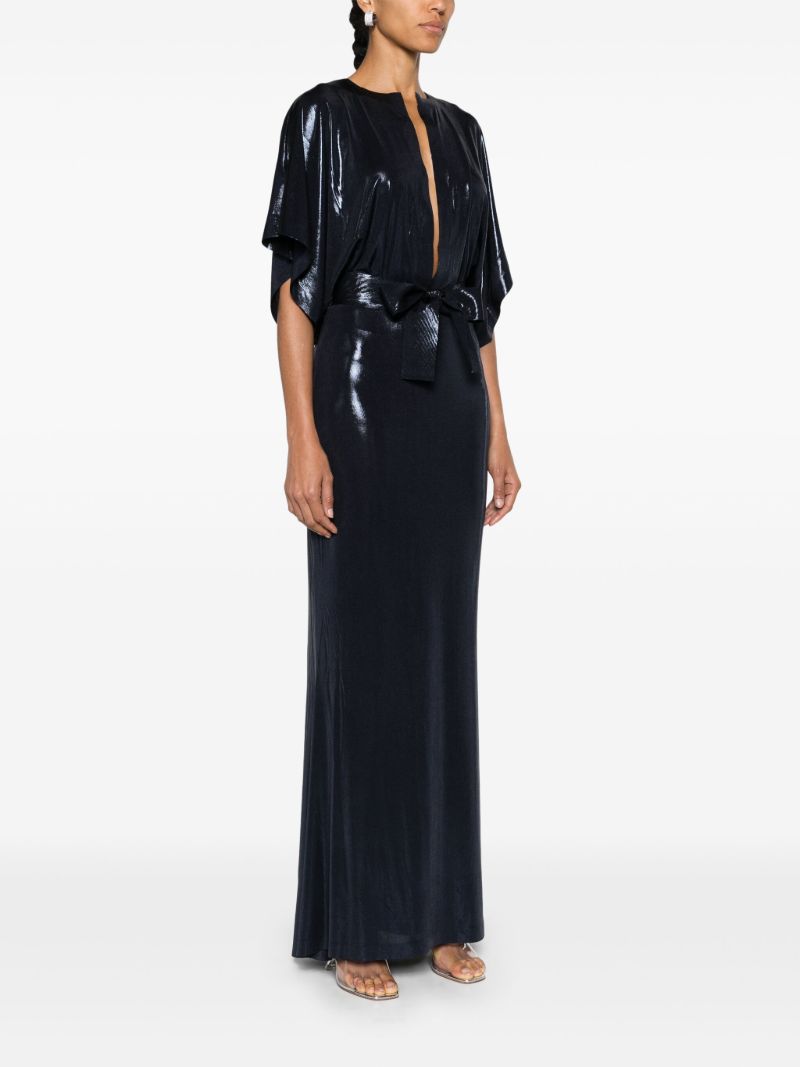 Blue Obie Metallic Gown