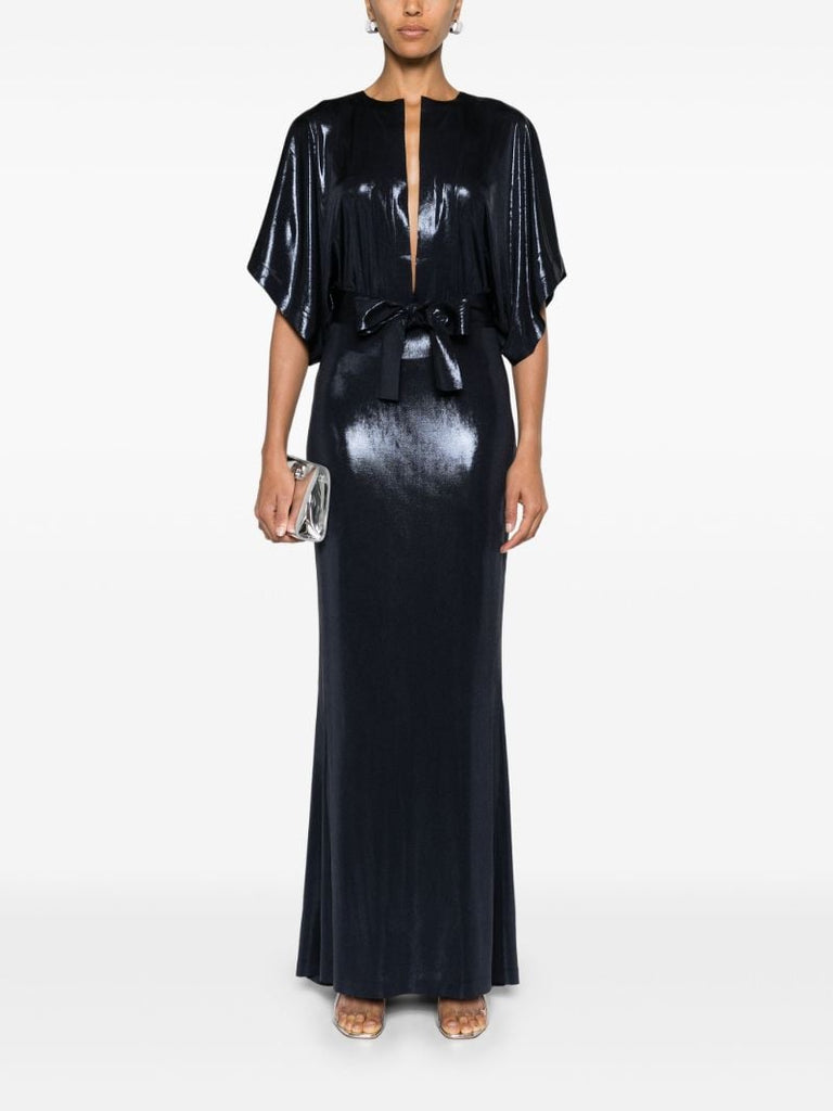 Blue Obie Metallic Gown