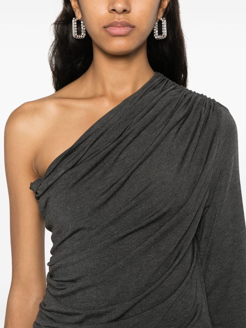 Grey Draped Asymmetric Mini Dress