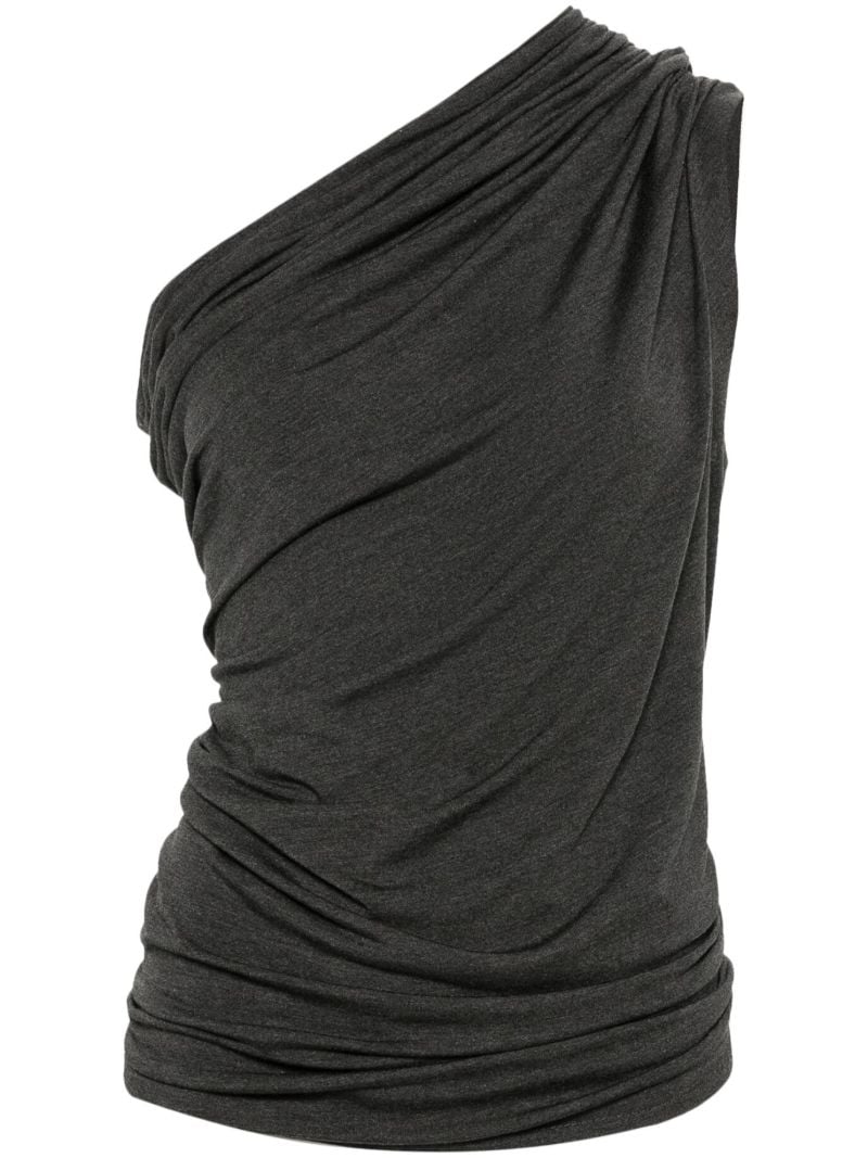 Grey Draped One-shoulder Top