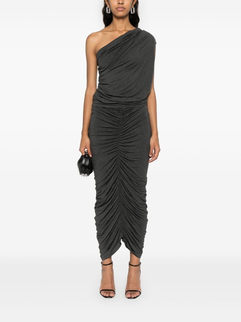 Grey Draped One-shoulder Top