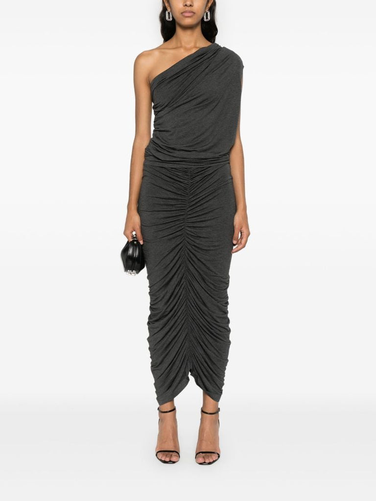 Grey Draped One-shoulder Top