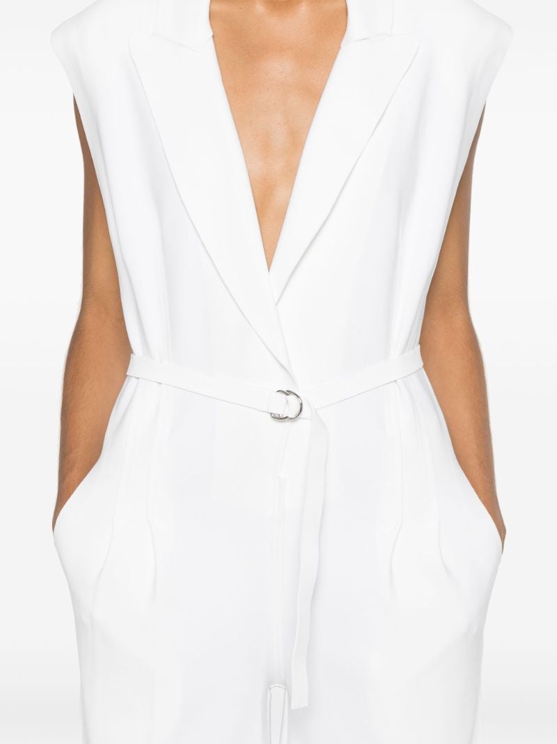 White Belted Wide-leg Jumpsuit
