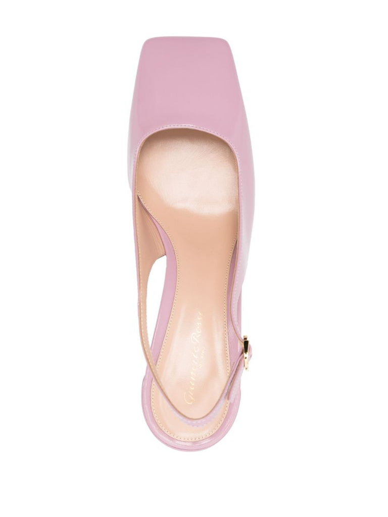 Pink Leather Sling-back Pumps