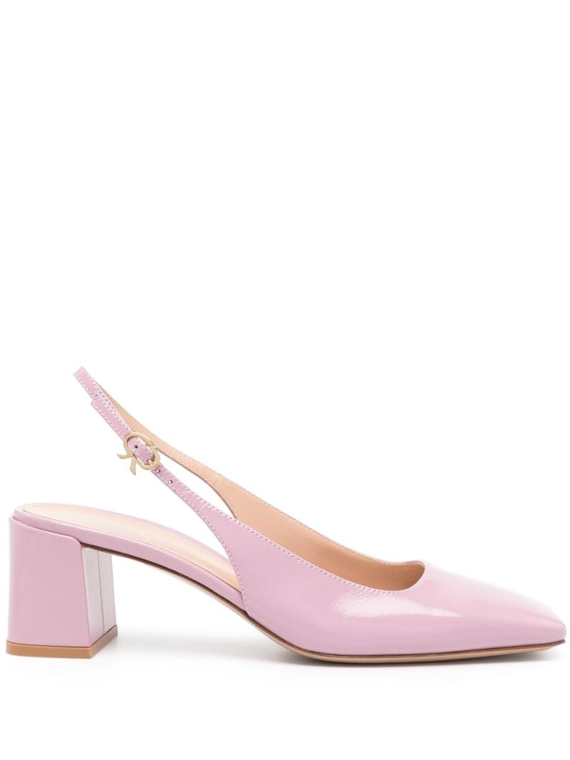 Pink Leather Sling-back Pumps