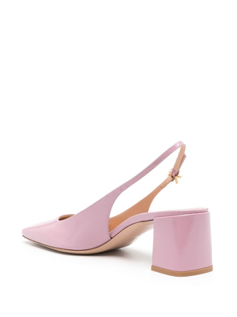 Pink Leather Sling-back Pumps