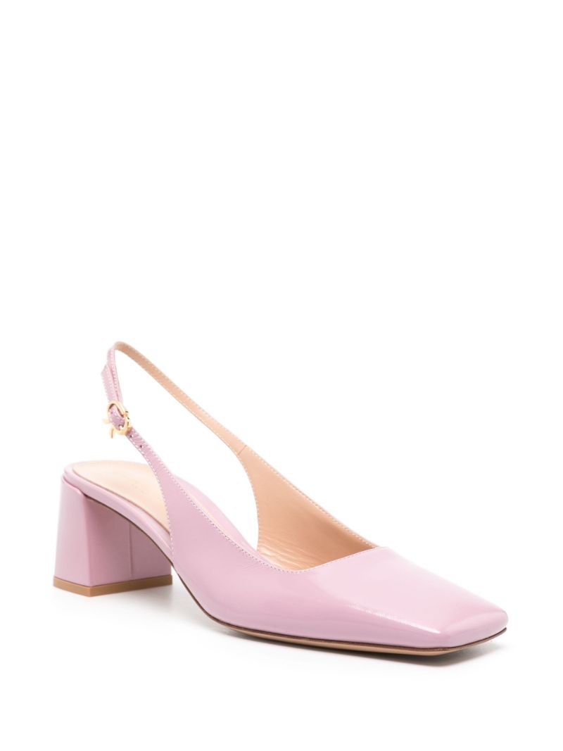 Pink Leather Sling-back Pumps